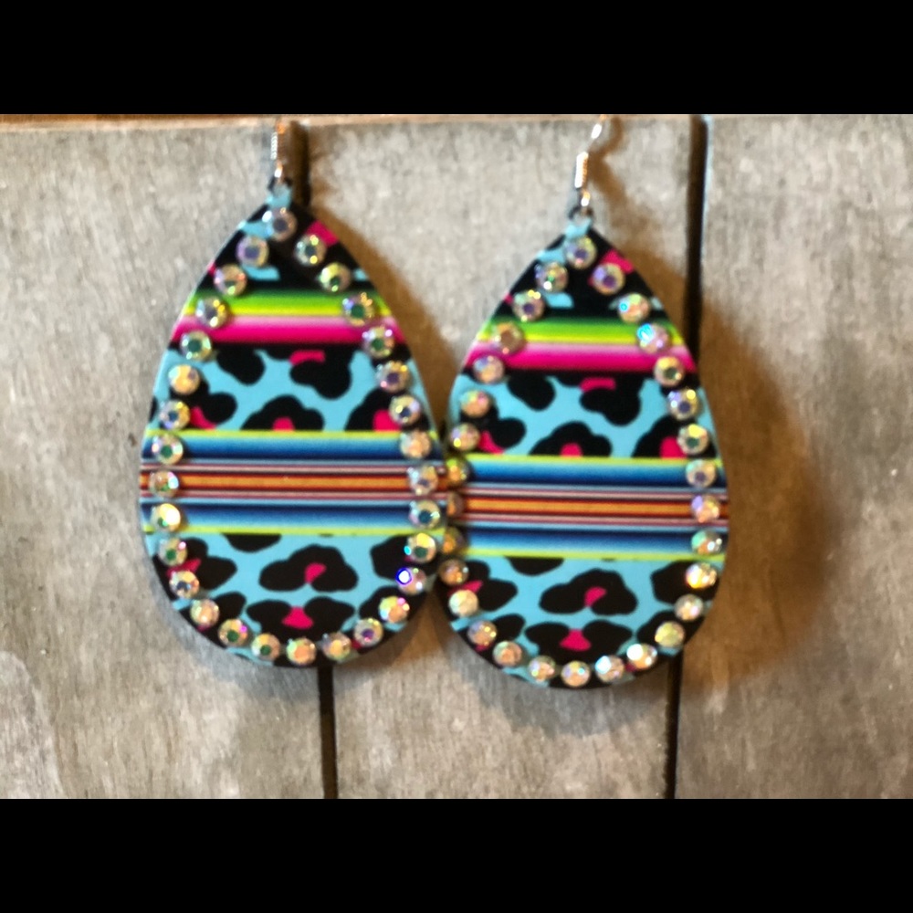 Leopard Serape earrings